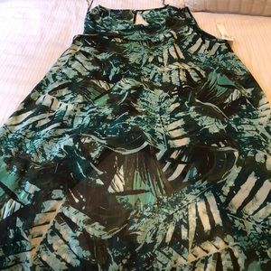 Summer dress. Brand new Chiffon tropical pattern size 2x in mix green color